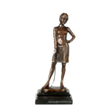 Figura femenina hecha a mano Fencer Bronze Sculpture Collection Estatua de bronce TPE-755